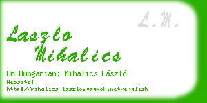 laszlo mihalics business card
