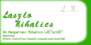 laszlo mihalics business card